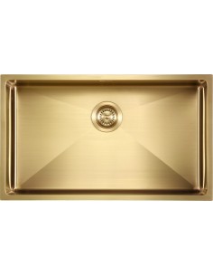 ZEN15 700U Gold Large Kitchen Sink & Waste Under/Inset PVD ZU/70/U15/GB/608 2