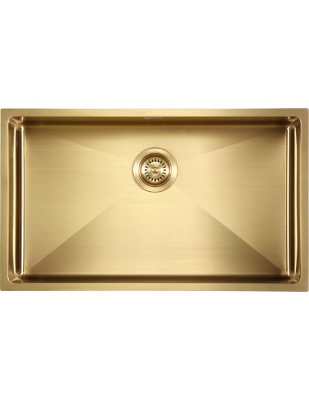 ZENUNO15 700U Gold Large Kitchen Sink Waste 1810 PVD Inset Undermount ZU/70/U15/GB/608