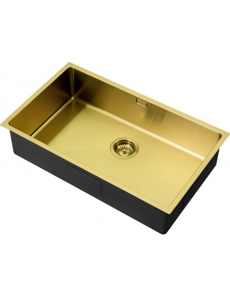 ZENUNO15 700U Gold Large Kitchen Sink Waste 1810 PVD Inset Undermount ZU/70/U15/GB/608