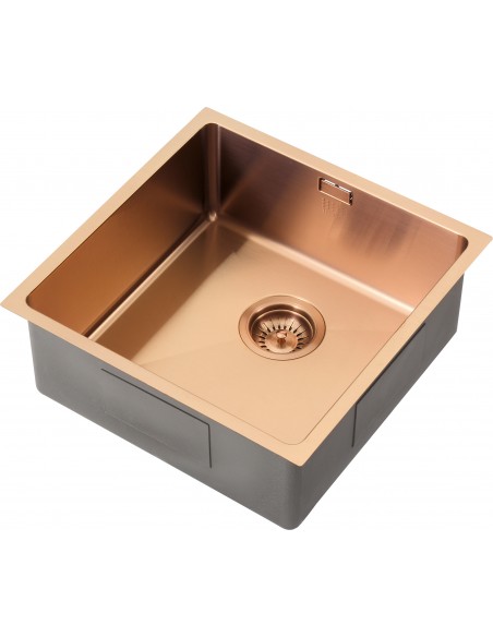 Zenuno15 400U Copper Kitchen Sink 1.0 Bowl PVD + Waste & Plumbing Kit ZU/40/U15/COP/600