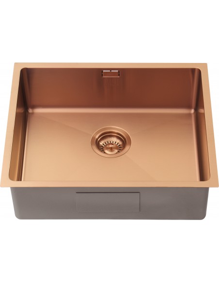 ZENUNO15 500U Copper Kitchen Sink Single Bowl Inset Undermount + Waste ZU/50/U15/COP/602