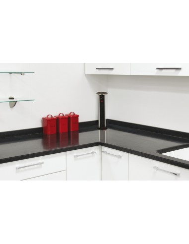 Vertical Powerdock Pop-Up Chrome Worktop X3 UK Sockets X2 USB IP54 82271222