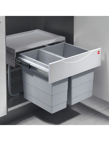 500mm Hailo Tandem Waste Bin 330mm Depth Sink Base 30L 50270213