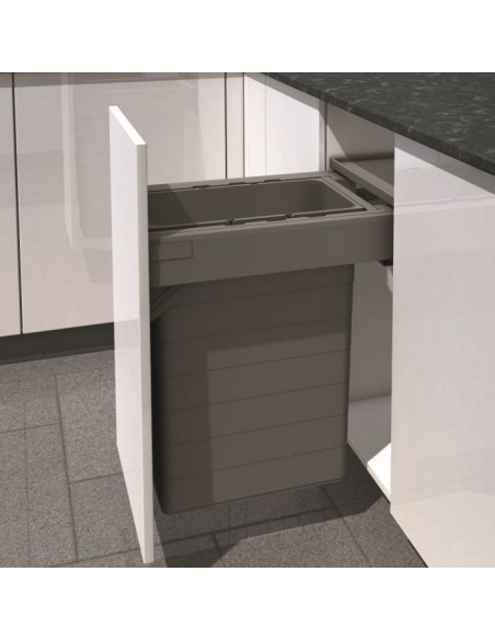 400mm Ninka Waste Bin One2Five Single Container 42L Soft Closing 55164593