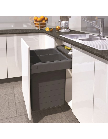 450mm Ninka Waste Bin Double Container Door Fix 64L Soft Closing 55164594
