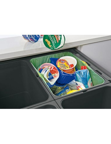 600mm One2Five Waste Bin Ninka Quad 80L Door Fix Soft Closing 55164598