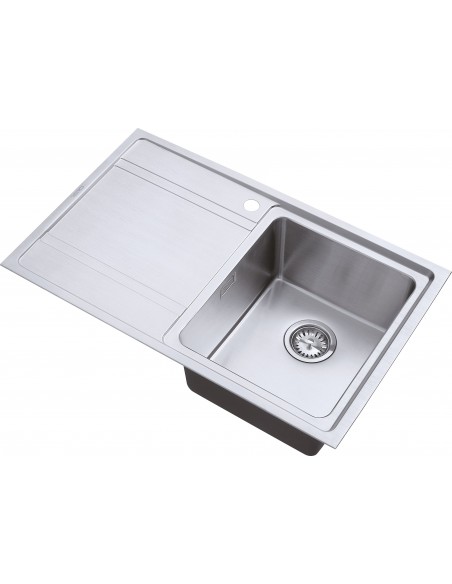 Bordo 800i BBR Single Bowl Handed Kitchen Sink, Waste & plumbing kit, 800 x 500mm BU/80/I/S/BBR/421