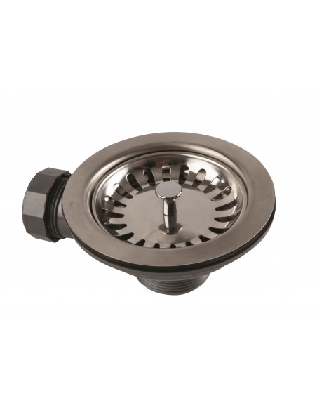 90mm Gunmetal Plug Drain Basket Strainer Waste Kitchen Sink Accessory AC-BSW-GM