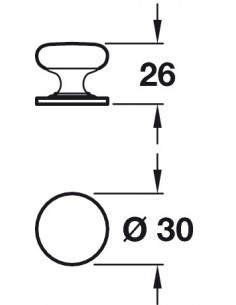 Jude 30mm Polished nickel door knob 2