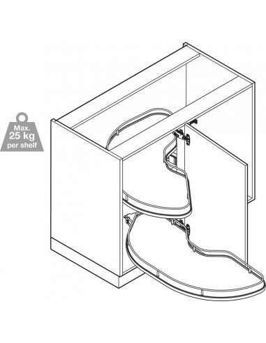 600mm VS Cornerstone Maxx White Pull Out Kitchen Storage Vauth Sagel 54202296/7