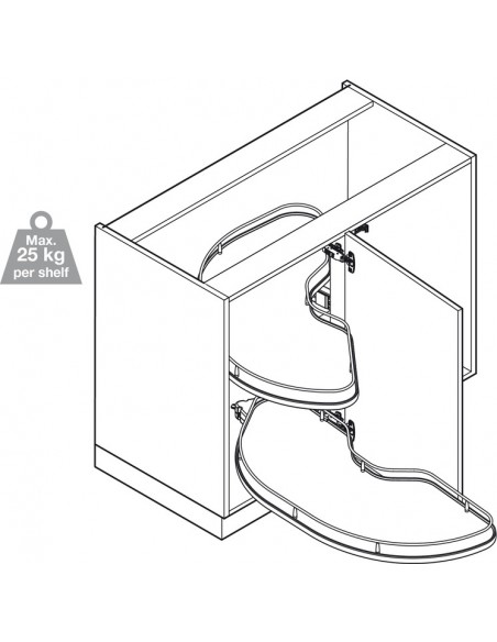 600mm VS Cornerstone Maxx White Pull Out Kitchen Storage Vauth Sagel 54202296/7