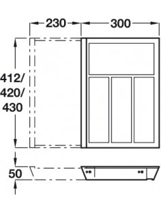 Expanding Cutlery Tray Oak Kitchen Drawer Inset 400-600mm 412mm Depth 55698421 2
