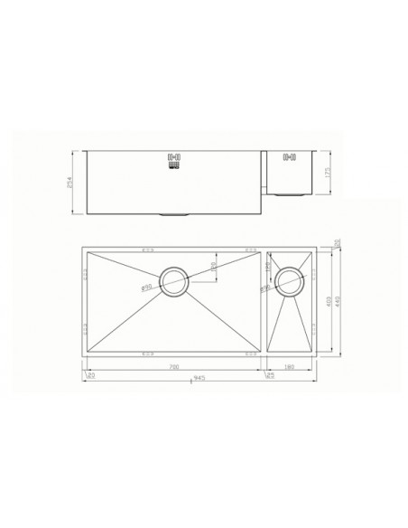 ZENDUO 700/180U Kitchen Sink 1.2mm Stainless Steel 1.5 1810 Company ZD/7018/U/D/S/072