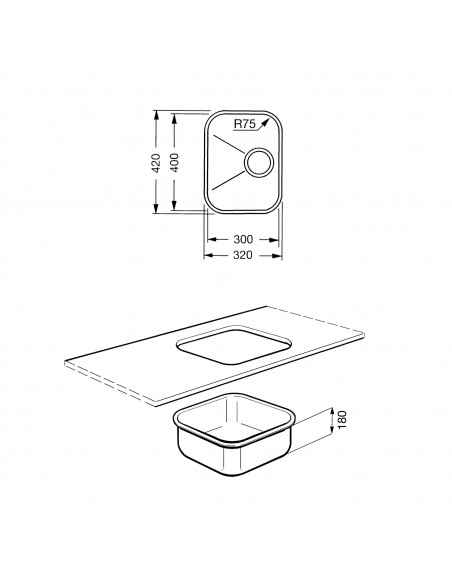 Smeg Alba UM30 Kitchen Sink 1.0 Bowl Undermount Stainless 56797280