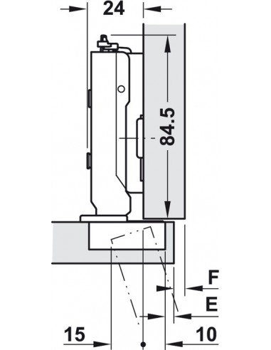 110° Concealed Cup Hinge Soft Close + Overlay Back Plate Grass Tiomos 34831801 + 34838511