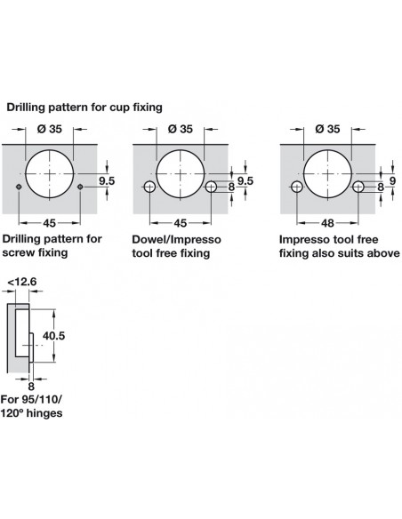 110° Concealed Cup Hinge Soft Close + Overlay Back Plate Grass Tiomos 34831801 + 34838511