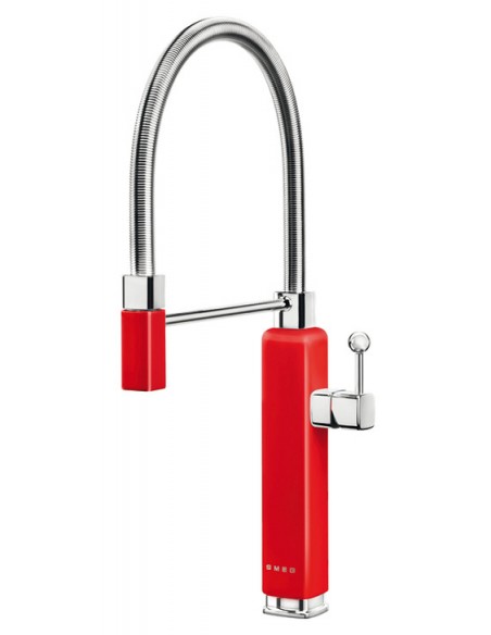 Red, Spray Kitchen Tap By Smeg, Swivel spout, best seller