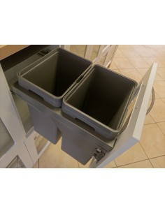 400mm Ace Kitchen Waste Bin Double Container Soft-Closing 40L Vibo BIN400BAN 2