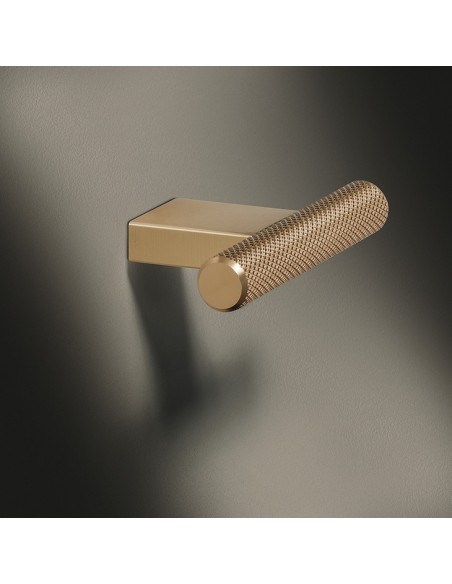 Graff T Door Knob Handle, Textured Brass 60mm Length