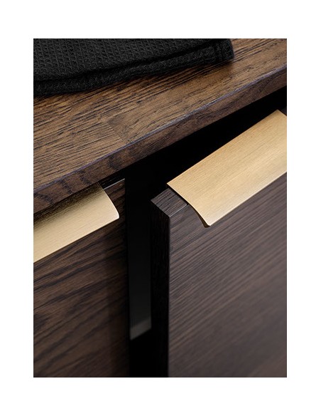 Edge straight brushed brass door handles, 419720040-31.1 Furnipart trim style