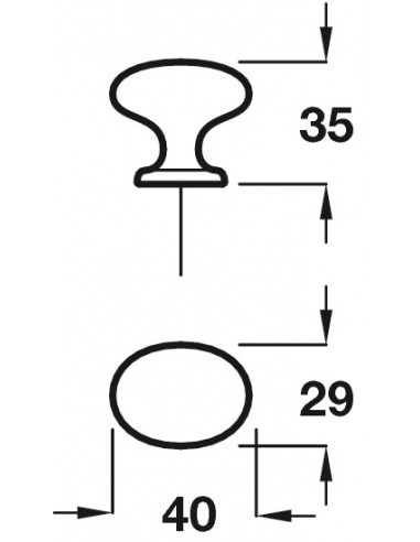 Chester Fixed Door Knob Handle Ant Brass, 40mm