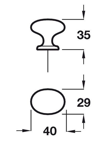 Chester Fixed Door Knob Handle Ant Brass, 40mm