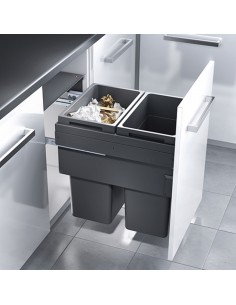 500mm Euro-Cargo Waste Bin Hailo Kitchen Large 76L Double Containers 50370335