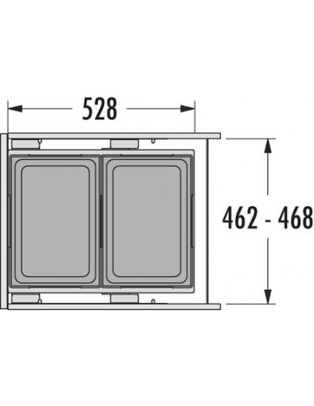 Euro Cargo Hailo 500mm Kitchen Waste Bin 76L Softclosing  50370535