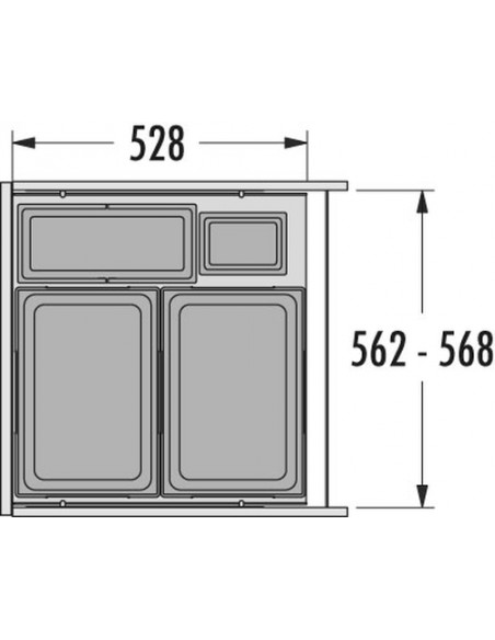 Euro Cargo 600mm Waste Bin 90.5L Hailo Large Family Quad