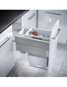 400mm Euro-Cargo Waste Bin Kitchen Rubbish Pull-Out 45L 3619421 Hailo 50370511