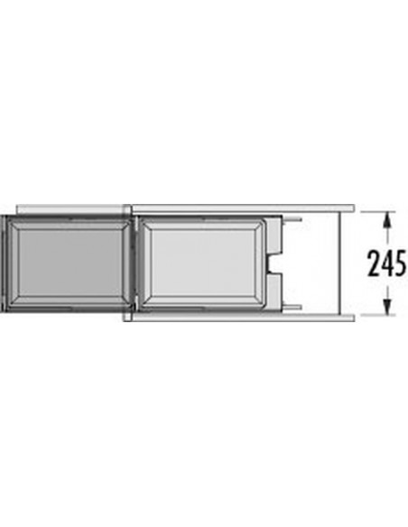 Hailo Solo 20 Waste Bin  Kitchen Under Sink 300mm 20L Slate Grey 50243300