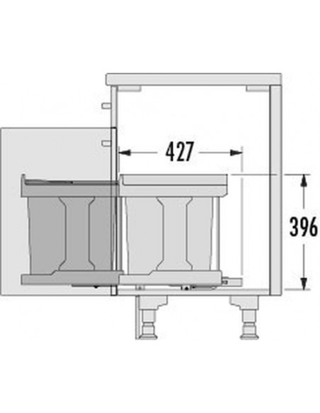 Hailo Solo Waste Bin 300mm Built-In Kitchen Under Sink Rubbish 20L