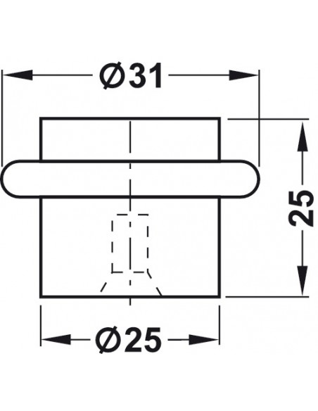Door Stop Floor Mounted Stainless Steel/Rubber 31 x 23mm