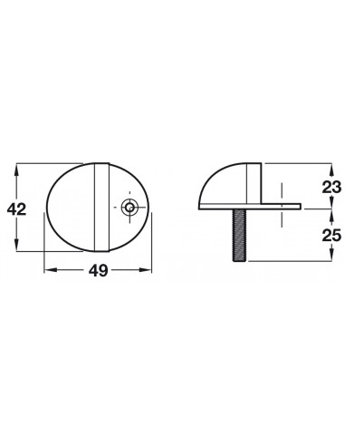 Door Stop Concealed, Floor Mount Anti-Turn Peg...
