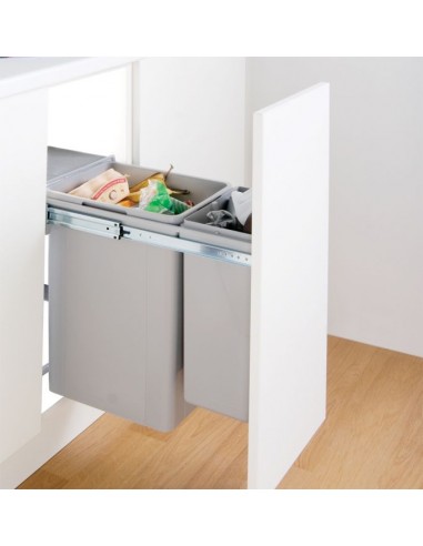 300mm Wesco Big Bio Kitchen Waste Bin Pull Out 36L Double Door Fix 785801-85