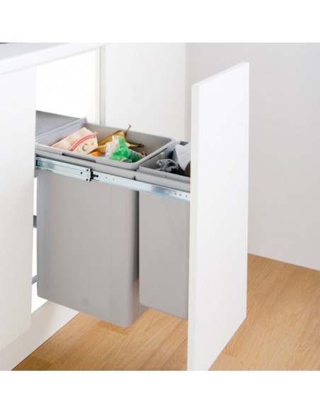 300mm Wesco Big Bio Kitchen Waste Bin Pull Out 36L Double Door Fix 785801-85