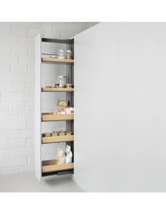 150mm Peka Fioro Larder Tall Kitchen Storage 1600-2000mm Soft Closing KSPEL.150.1600F.AN