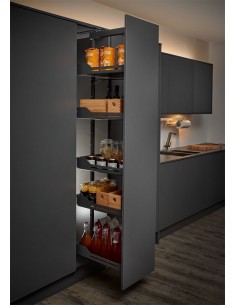 450mm Peka Tall Larder Pull-Out Libell Kitchen Storage 1600-2000mm KSPEL.450.1600L.AN