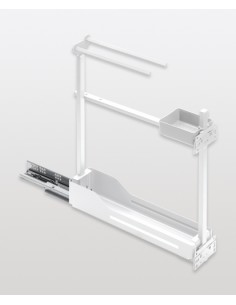 150mm Peka Libell Pull-Out Kitchen Towel Rail & Bottle Rack Tray White 200.2445.01 2