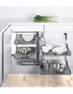 Magic Corner Comfort Grey 900mm, four trays for kitchen corner units, Peka magic corner comfort 2