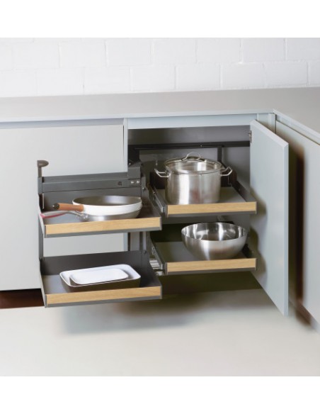1000mm Peka Fioro Magic-Corner Comfort Kitchen Built-In Unit Storage
