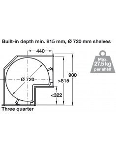 VS COR Wheel Pro 900mm L Shape 3/4 Carousel ReCorner Grey Vauth Sagel 54262612 2