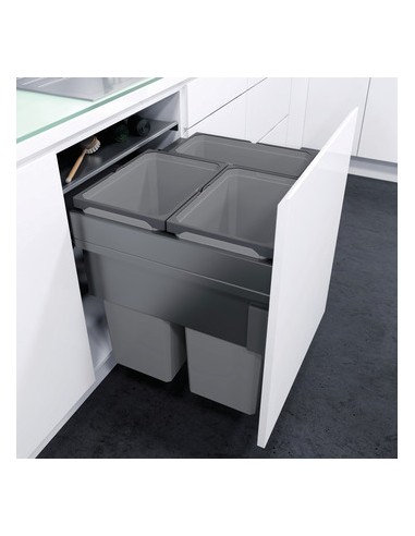 600mm VS Envi Space Pro Pull Out Waste Bin 53L LAVA Triple 50304337