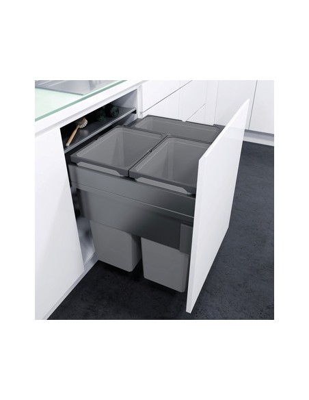 600mm VS Envi Space Pro Pull Out Waste Bin 53L LAVA Triple 50304337
