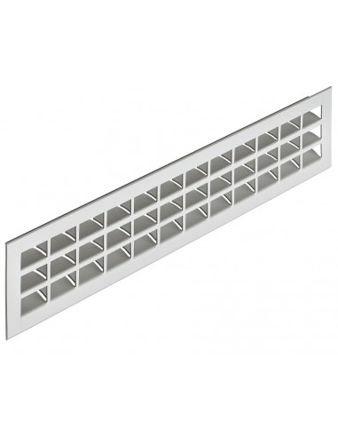 550x80mm Plinth Vent Grill Aluminium Recess Silver Matt 200Cm2 Airflow 57525937