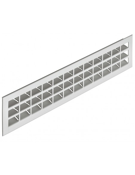 550x80mm Plinth Vent Grill Aluminium Recess Silver Matt 200Cm2 Airflow 57525937
