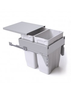 450mm Gollinucci Waste Bin 70L Pull Out Kitchen Double Containers588-GY