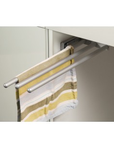 Telescopic Towel-Rail Three Arm Aluminium Silver 460mm Length 90° 51050935