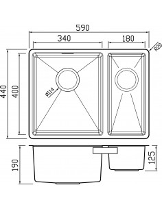 Clearwater JA023 1.5 Bowl Kitchen Sink 2