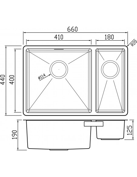 Clearwater Jazz JA021 1.5 Bowl Kitchen Sink Top / Undermount Stainless